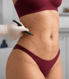 Referencia visual de lipoescultura con lipotransferencia